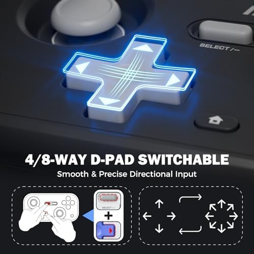 IINE Retro Pocket Wireless Game Controller – Compact Gamepad with Hall Effect Joysticks, Customizable Buttons, 1000Hz Polling Rate – Compatible with PC, Switch, Mobile, Steam Deck, Tablet (Grey) - Image 6